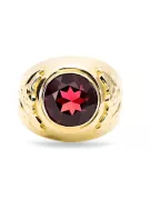 14k žlté zlato Rubín  Vintage Jewlery vrc078y